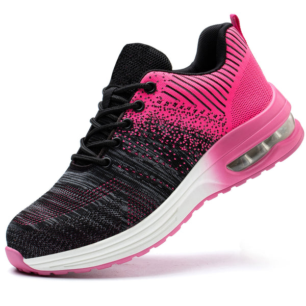 Steel Toe Work Shoes for Women Lightweight Breathable Safety Shoes Anti-pierce Construction Work Sneakers Nonslip Tennis Shoes Gift
