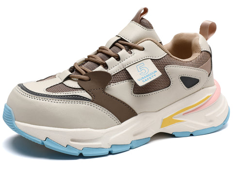 Women's Safety Shoes Steel Toe Work Sneakers Lightweight  Breathable Construction Shoes Non-Slip Industrial Boots