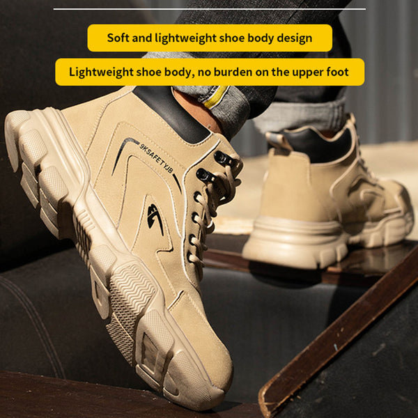 Men's Work Boots Steel Toe Safety Shoes Non-Slip Lightweight Industrial Sneakers