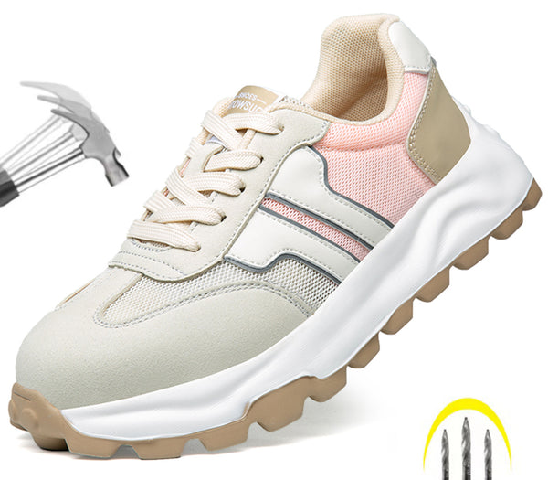 Women’s Steel Toe Safety Shoes Lightweight Work Sneakers Indestructible Anti-Piercing Industrial Boots