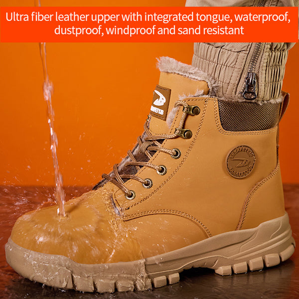 Steel Toe Work Boots for Men Women Fleece Lined Safety Shoes Warm Winter Snow Boots Industrial Sneakers