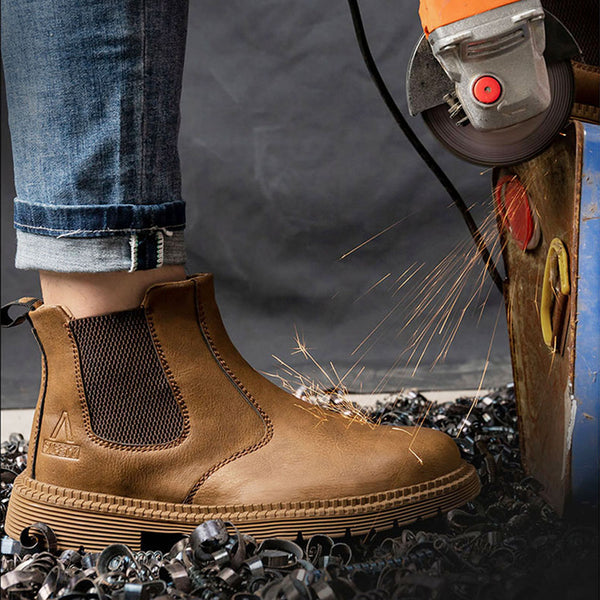 Steel Toe Work Boots for Men Women Leather Safety Shoes Construction Work Shoes Industrial Sneakers