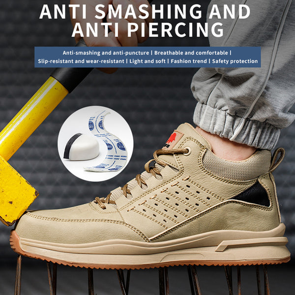 Composite Toe Safety Shoes for Men Women Lightweight Work Sneakers Leather Industrial Boots Construction Work Shoes