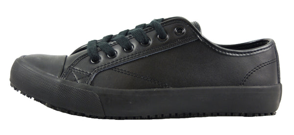 SRS Cheer Women's Slip and Oil Resistant Shoes Leather Black